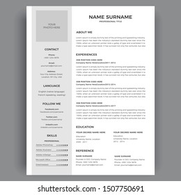 CV resume template design template minimalist cv.