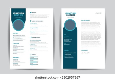 CV Resume Template Design, Personal Details for Job Application 