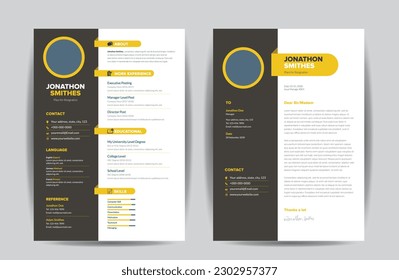 CV Resume Template Design, Personal Details for Job Application 