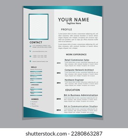 CV Resume template elegant stylish design business resume Vector