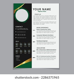CV Resume template elegant stylish design business resume Vector