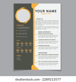 CV Resume template elegant stylish design business resume Vector