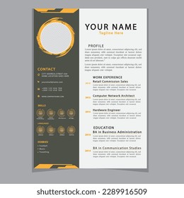 CV Resume template elegant stylish design business resume Vector