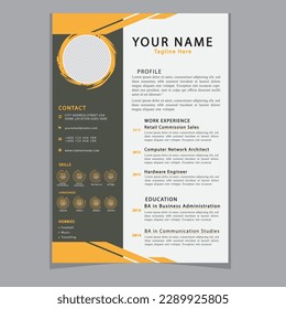 CV Resume template elegant stylish design business resume Vector