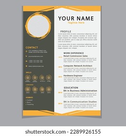 CV Resume template elegant stylish design business resume Vector