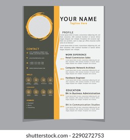 CV Resume template elegant stylish design business resume Vector