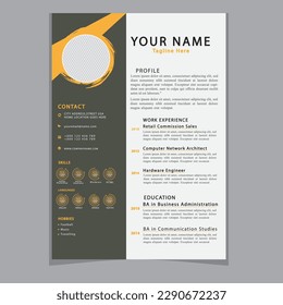 CV Resume template elegant stylish design business resume Vector