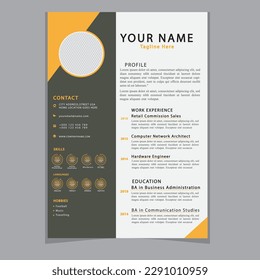CV Resume template elegant stylish design business resume Vector