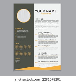 CV Resume template elegant stylish design business resume Vector