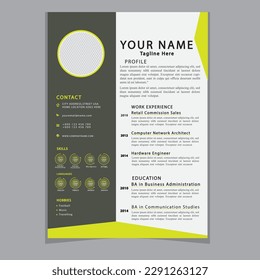 CV Resume template elegant stylish design business resume Vector