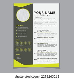 CV Resume template elegant stylish design business resume Vector