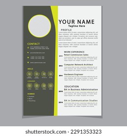 CV Reanudar plantilla elegante diseño elegante currículum profesional Vector