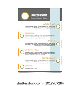 Cv resume template illustration vector design