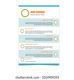 Cv resume template illustration vector design