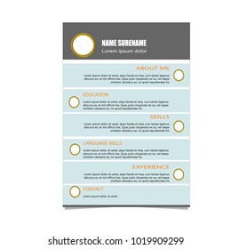 Cv resume template illustration vector design