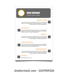 Cv resume template illustration vector design