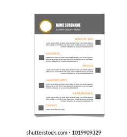 Cv resume template illustration vector design