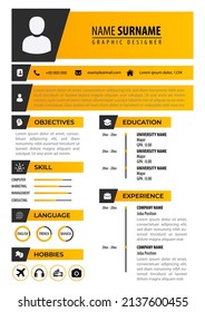 CV Resume Template. Modern Clean Design. Minimalist Color Background. A4 Paper Size. Editable Vector. Suitable for Job Application