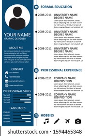 CV / Resume Template. Modern Design. Best for job application. Updated
