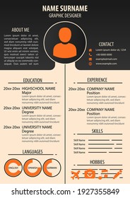 CV  Resume Template. Modern Design. Best for job application. Updated. Futuristic.