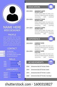 CV / Resume template. Modern vector design. Beautify your job application