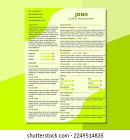 CV Resume Template Pro Green