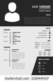 CV - Resume template. Simple modern style. Elegant color background design. A4 letter size vector. best for professional job application