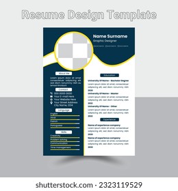 CV  resume template - stylish dark gray and blue design sample