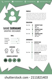 CV - Resume Template. Texture Design Background. A4 Paper Size. Editable. Best for Job Application