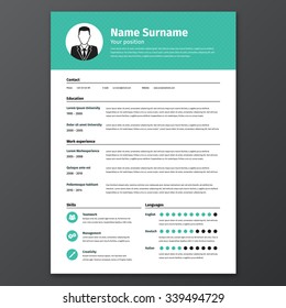 CV, resume template, vector graphic layout