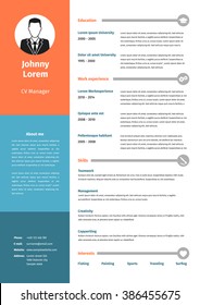 CV, Resume Template, Vector Graphic Design Layout