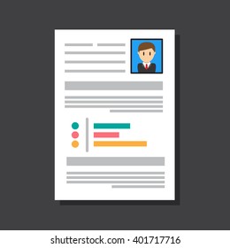 CV, resume template, vector graphic layout