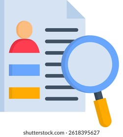 Cv Review Icon Flat Vector Illustration