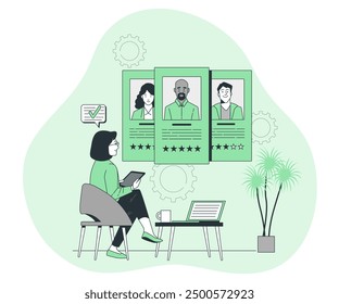 CV reviewers are conducting recruitment tests of their employees for their companies