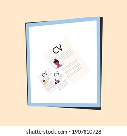CV set. Resume group concept. Vector flat illustration. 