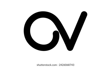 cv sign, black isolated silhouette