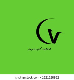 CV Signature initial logo template vector