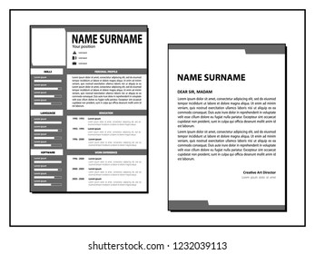 Cv Simple Template Stock Vector (Royalty Free) 1232039113 | Shutterstock