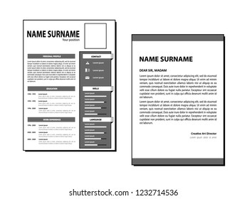 Cv Simple Template Stock Vector (Royalty Free) 1232714536 | Shutterstock