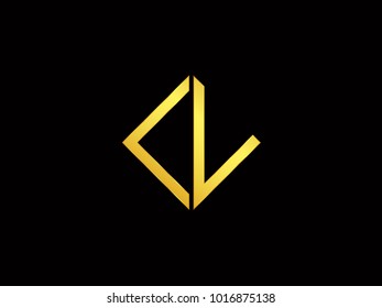 CV square shape Gold color logo
