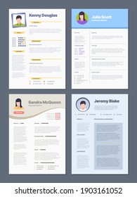 Cv template. Corporate job resume managers design template layout garish vector cv