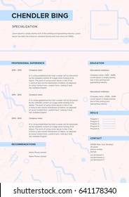 CV template. Minimalist resume, web page, job application, skills presentation.