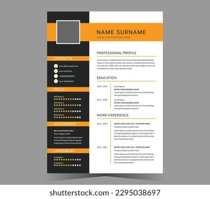  CV template or modern resume and vector design.