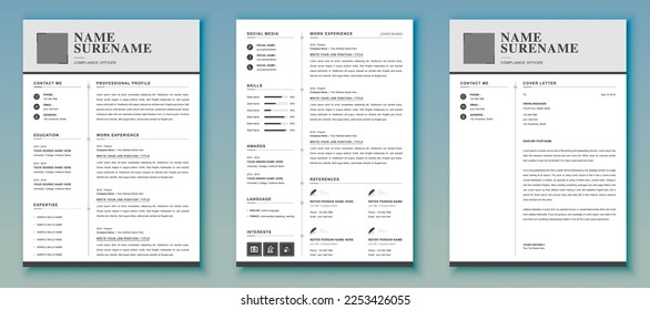 CV Template, Simple Resume Template, Minimalist Resume , Resume Template