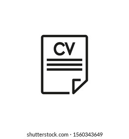 CV thin line icon. Resume, document, candidate isolated outline sign. Job search concept. Vector illustration symbol element for web design and apps