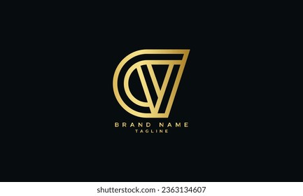 CV, VC, Abstract initial monogram letter alphabet logo design