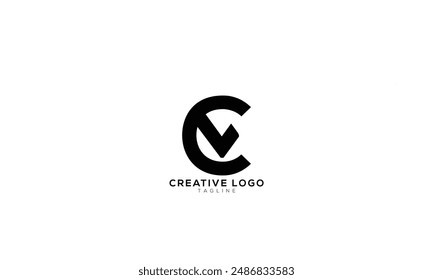 CV VC Abstract initial monogram letter alphabet logo design