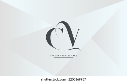 CV, VC Abstract Letters Logo Monogram