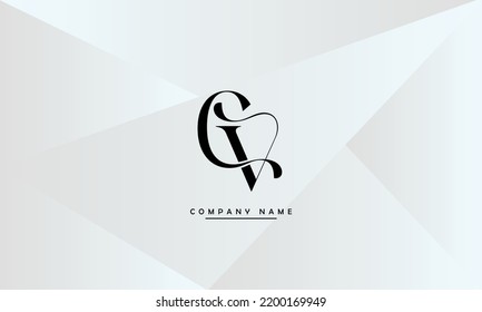 CV, VC Abstract Letters Logo Monogram