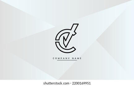 CV, VC Abstract Letters Logo Monogram